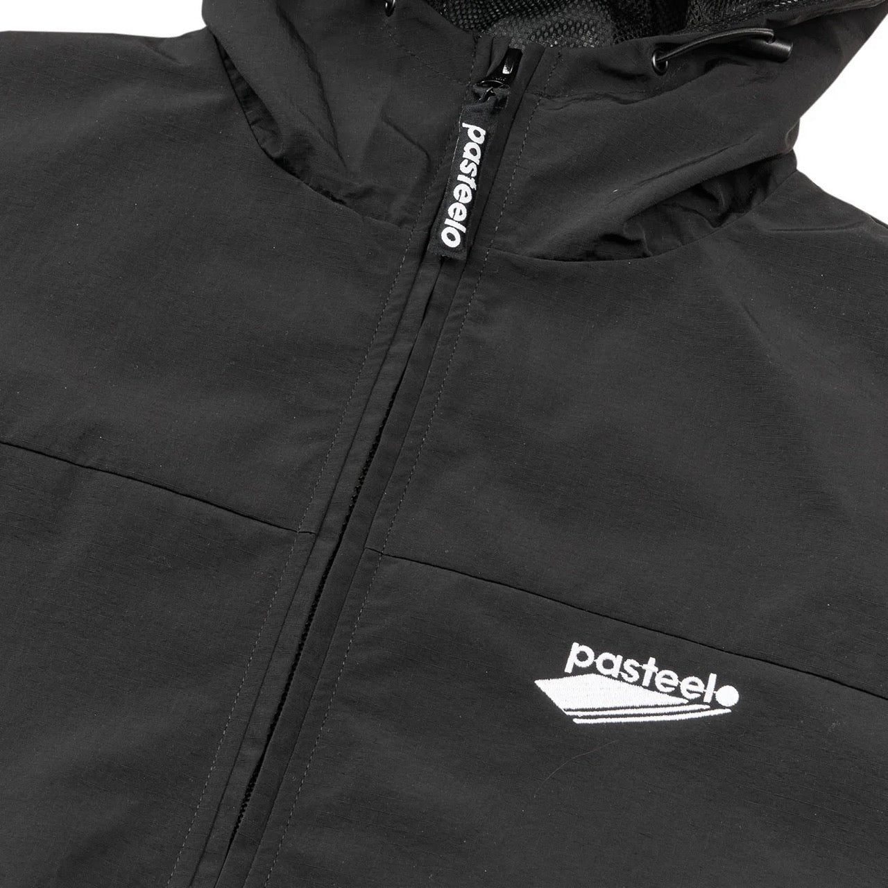 HOODED SHELL JACKET - BLACK