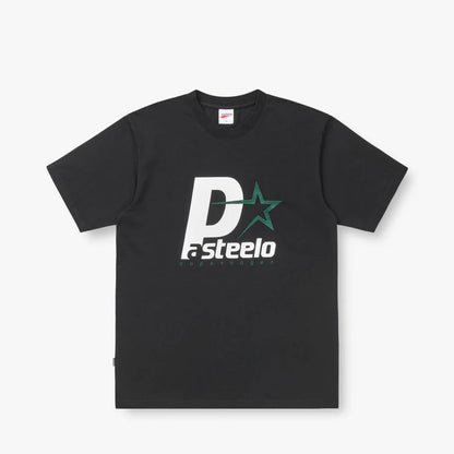 P STEELO TEE - BLACK/DARK TEAL