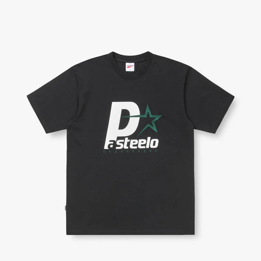P STEELO TEE - BLACK/DARK TEAL