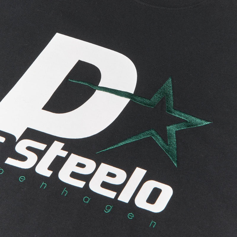 P STEELO TEE - BLACK/DARK TEAL