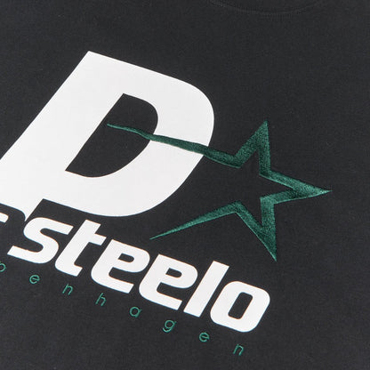 P STEELO TEE - BLACK/DARK TEAL