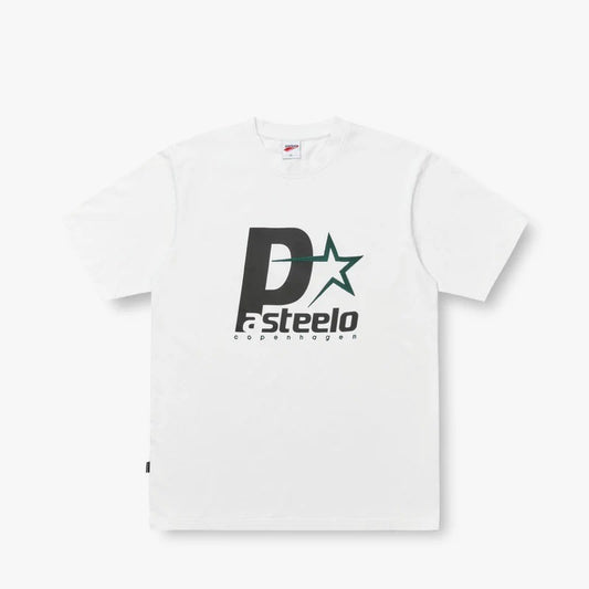 P STEELO TEE - WHITE/DARK TEAL