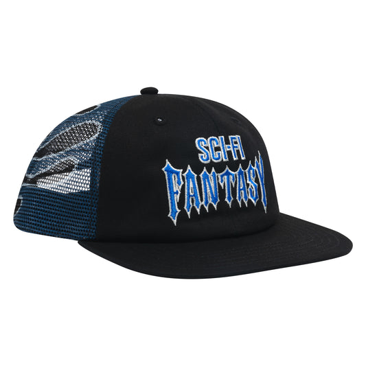 SCI FI FANTASY BIKER LOGO HAT BLACK