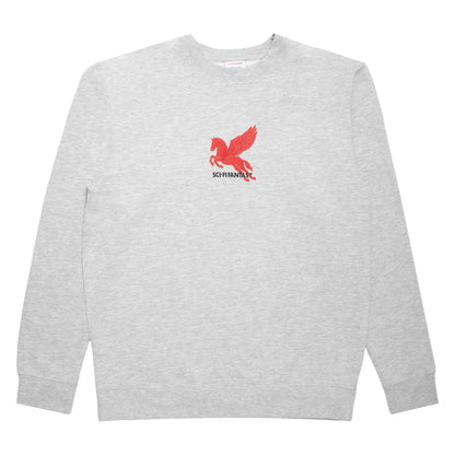 SCI-FI-FANTASY-PEGASUS-RUNDHALS-FLEECE-HEMDEN GRAU