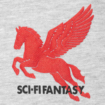 SCI-FI-FANTASY-PEGASUS-RUNDHALS-FLEECE-HEMDEN GRAU
