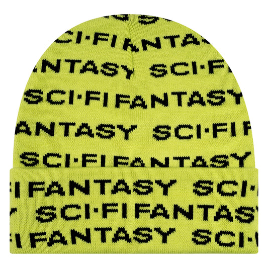 SCI FI FANTASY REPEAT LOGO BEANIE NEON GREEN