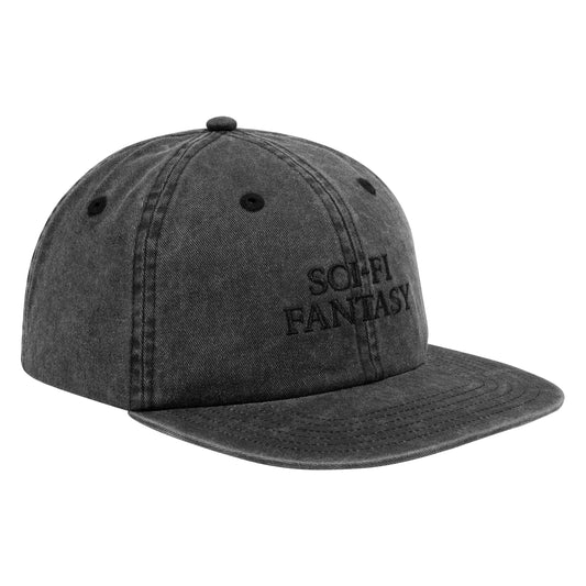 SCI FI FANTASY WASHED LOGO HAT BLACK