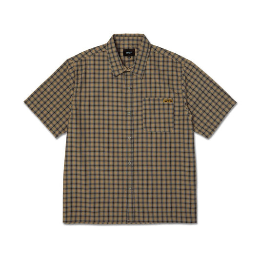 Stretch Micro Plaid Shirt - Clay