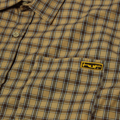 Stretch Micro Plaid Shirt - Clay