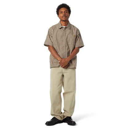 Stretch Micro Plaid Shirt - Clay