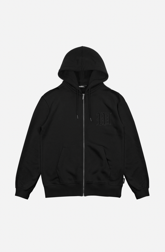KINGDOM CURVE ZIP HOODIE - BLACK