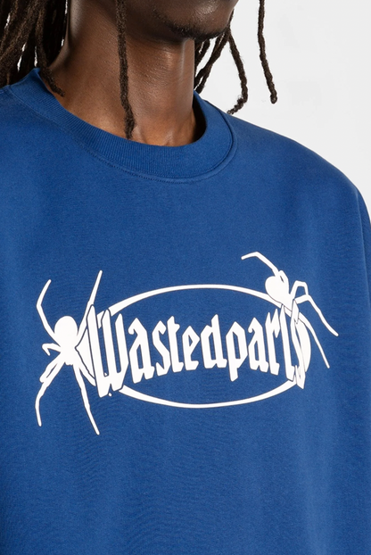 CREWNECK KEDEL REZET - BLÅ