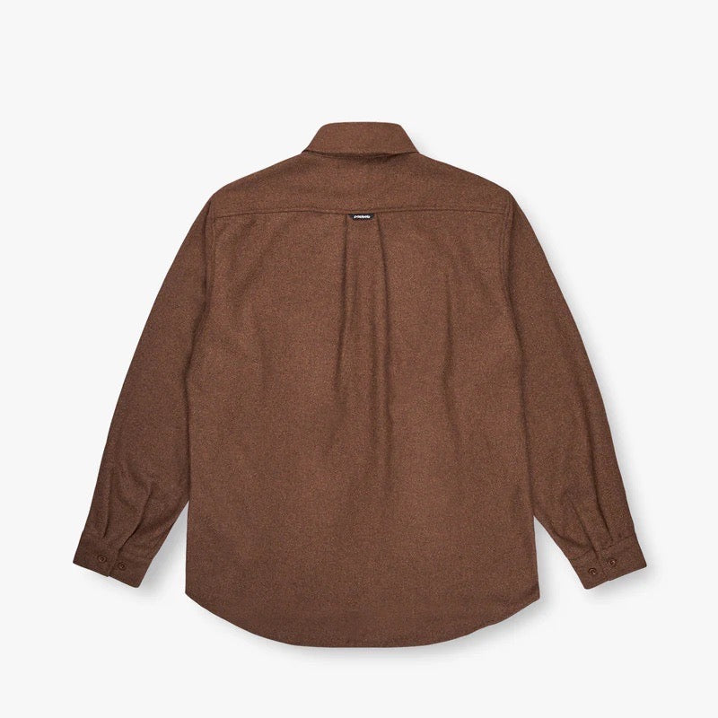 WOOL BLEND SHIRT - WALNUT
