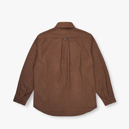 WOOL BLEND SHIRT - WALNUT