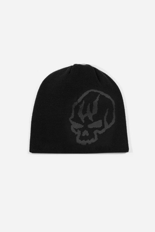 BURY BROW REVERSIBLE BEANIE - BLACK
