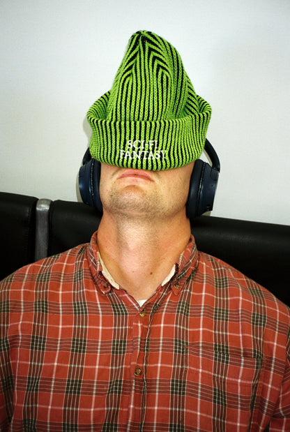 Sci-Fi Fantasy Logo Beanie - Lime Black