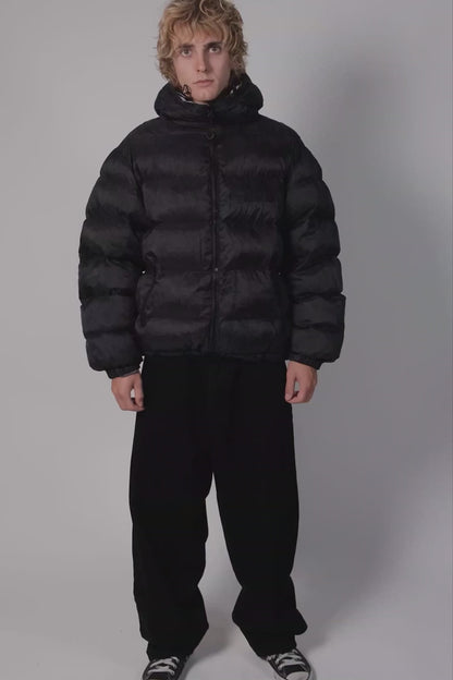 ELEVATION REVERSIBLE PUFFER JACKET - BLACK MULTI