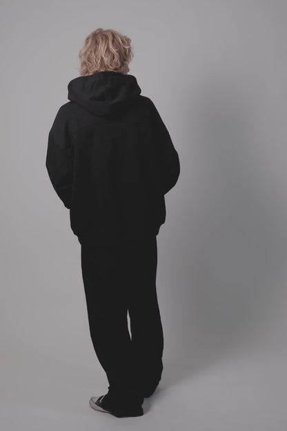 Boxy Switchblade Hoodie - Black