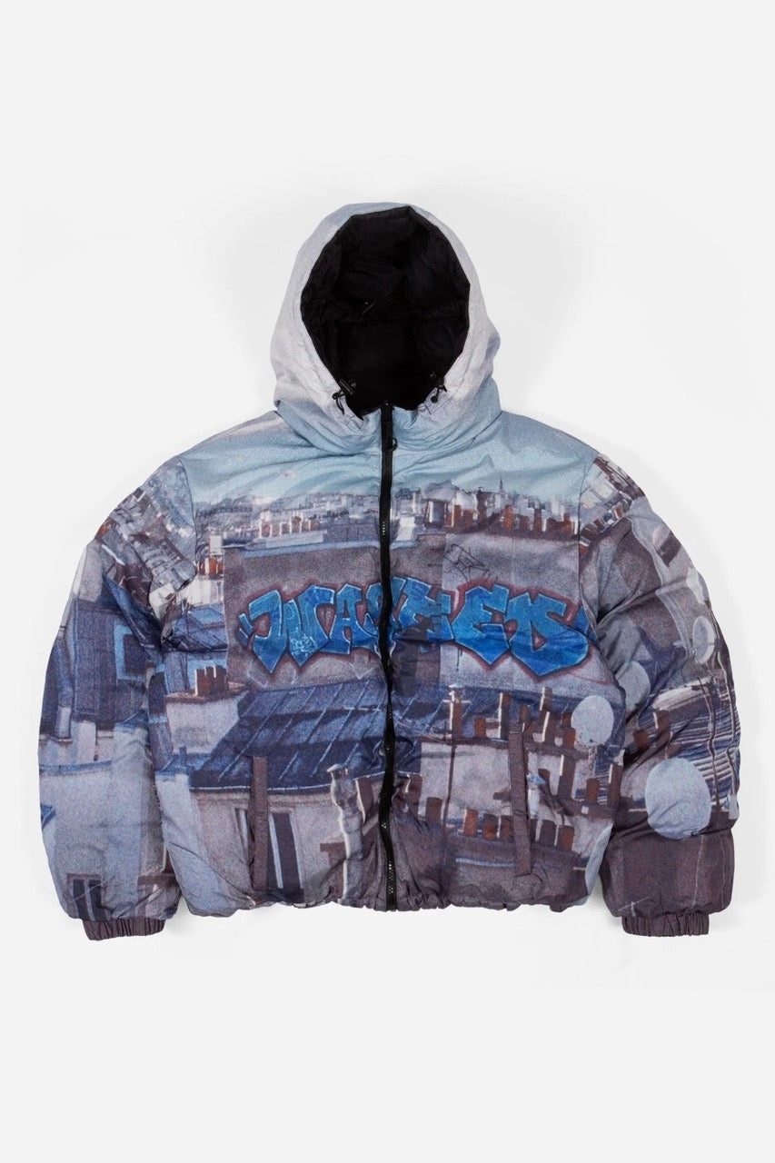 ELEVATION REVERSIBLE PUFFER JACKET - BLACK MULTI
