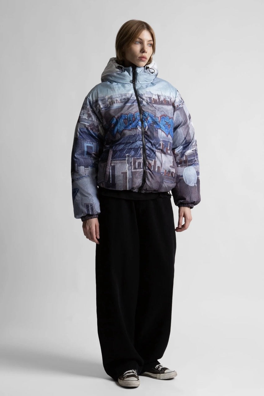 ELEVATION REVERSIBLE PUFFER JACKET - BLACK MULTI