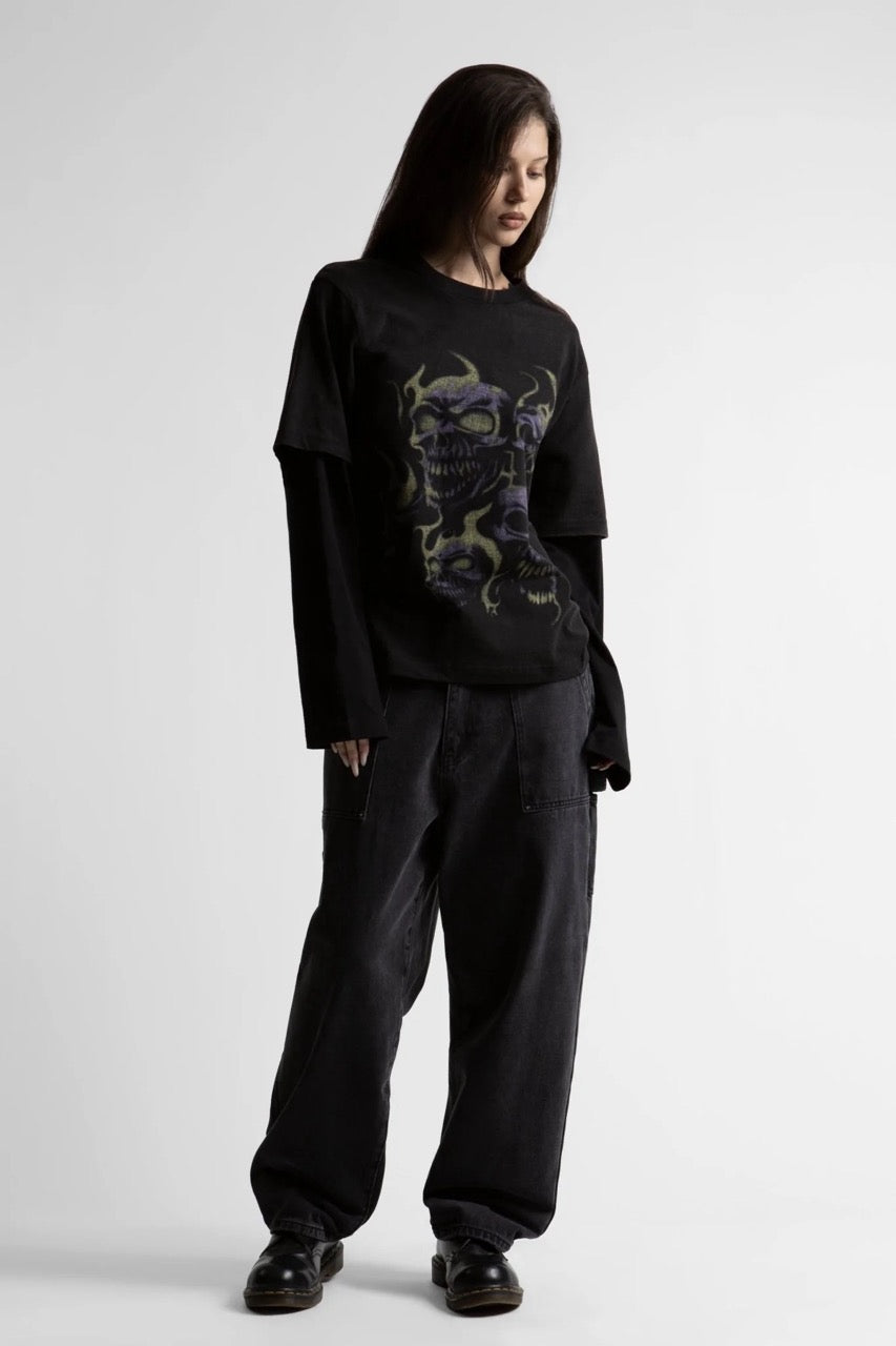 Age Skull T-Shirt - Faded Black