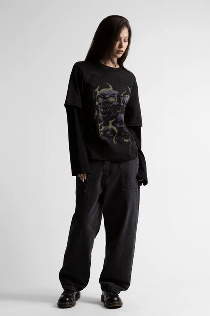 Age Skull T-Shirt - Faded Black