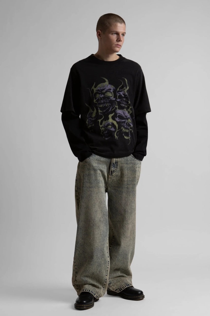 Age Skull T-Shirt - Faded Black