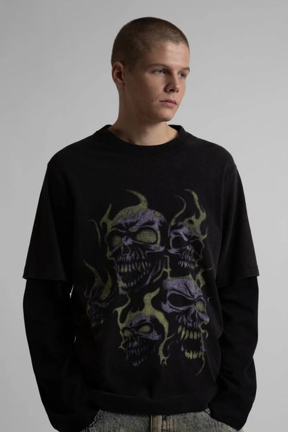 Age Skull T-Shirt - Faded Black