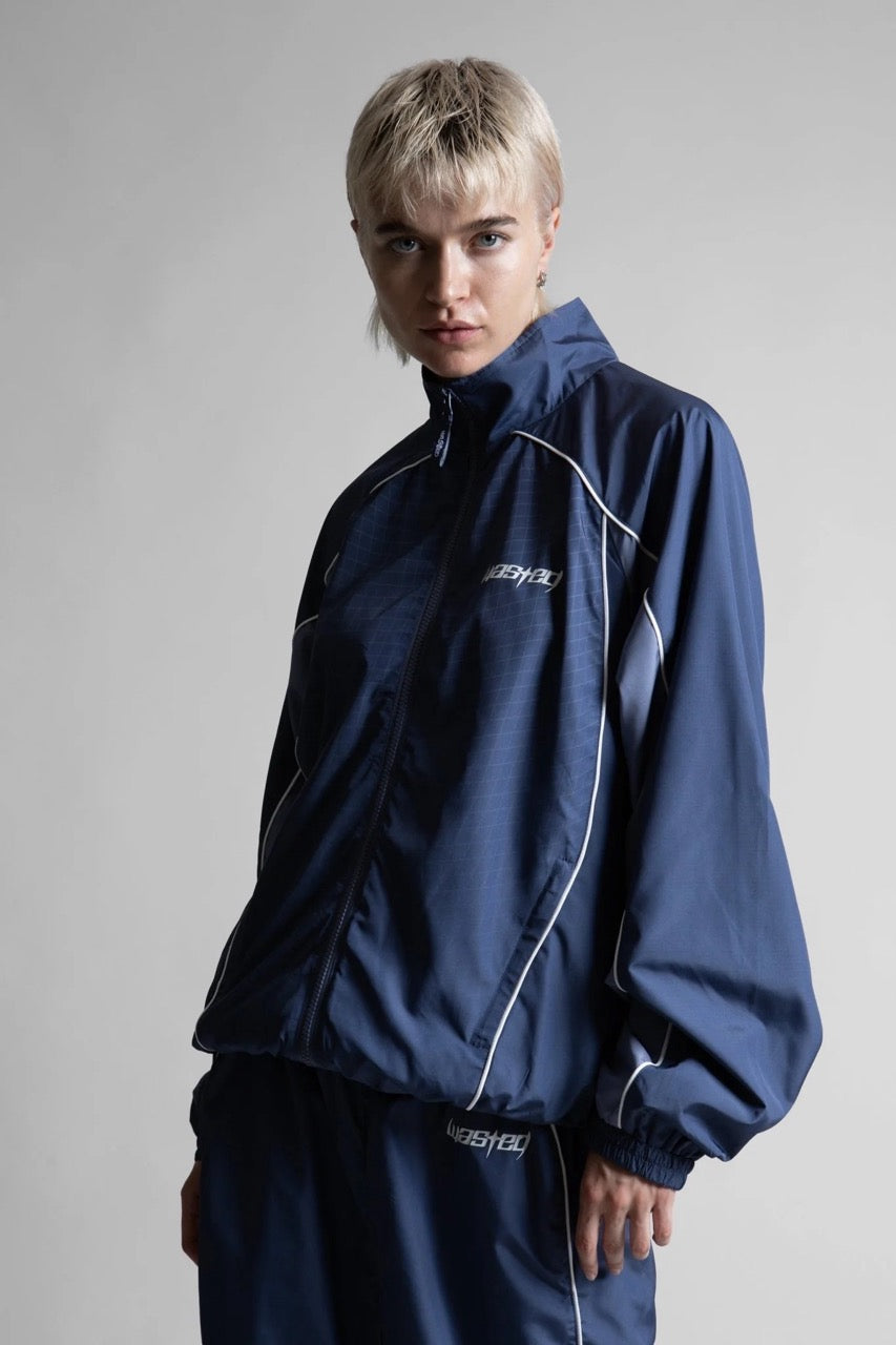 Spine Track Jacket - Ash Blue